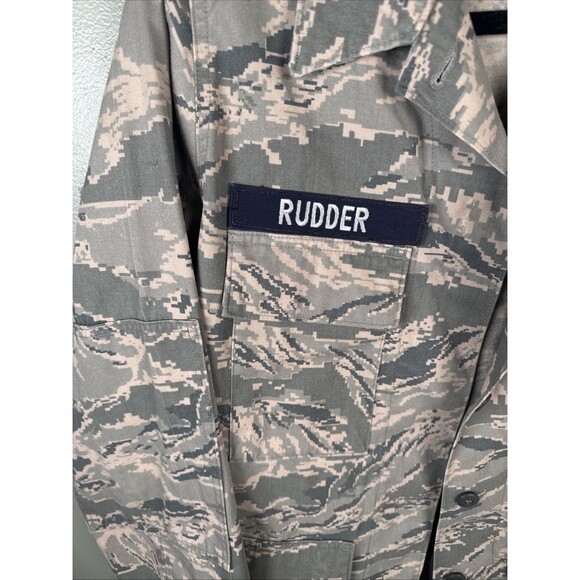 US Military Mens Green Camo Civil Air Patrol Field Button Down Jacket Distressed - Picture 2 of 12